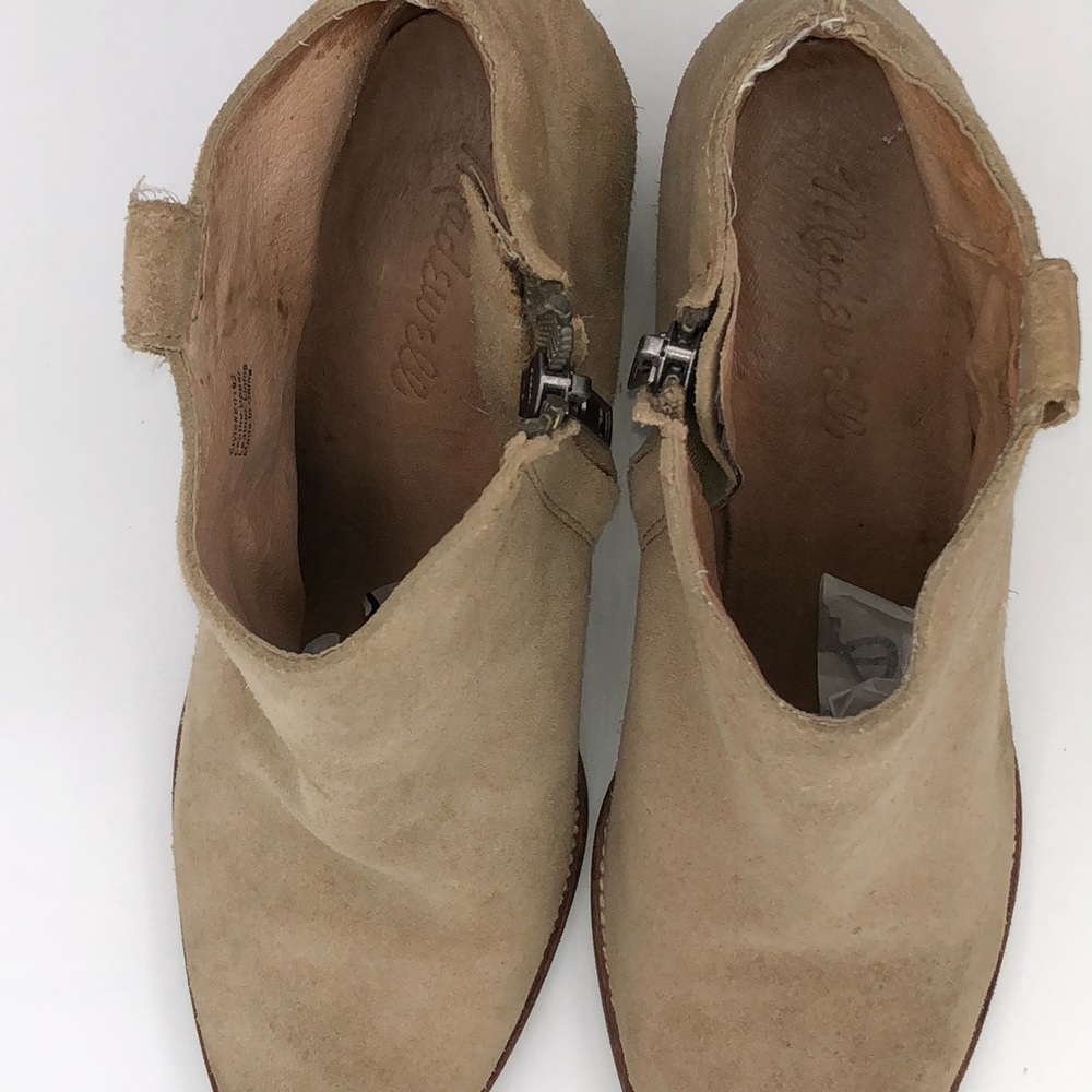 Madewell The Western Boot In Suede Tan Bootie Sz 7 - Picture 7 of 8